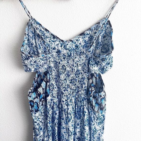 ECOTE x URBAN OUTFITTERS | Blue Maxi Dress Cutout Sides Shipwreck | Size Small - Picture 6 of 7